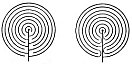 FIGS. 138 and 139.—Derivation of Labyrinth Types from Rock-engraving Figures. (After Krause.)